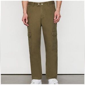Frame twill cargo pants rifle green olive cropped cotton utility men new 31